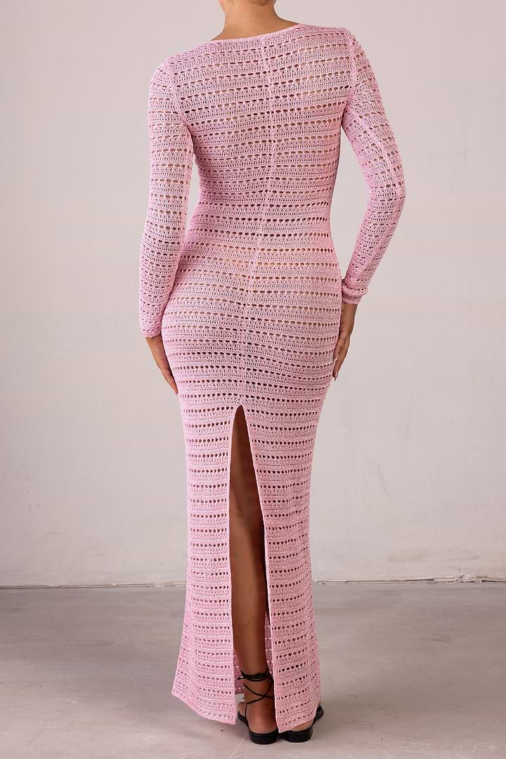 pink crochet dress SAME Rosette Crochet Dress | Pink