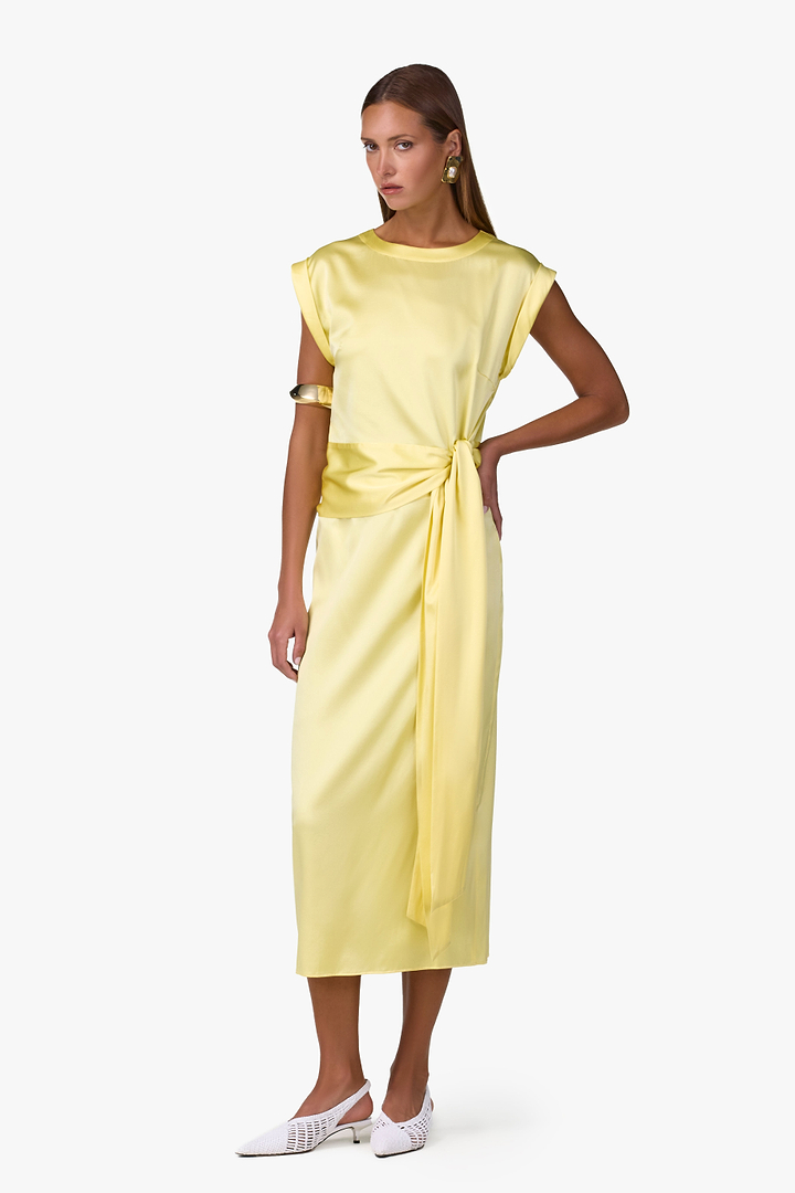 Silk Tie Top (Butter Yellow)