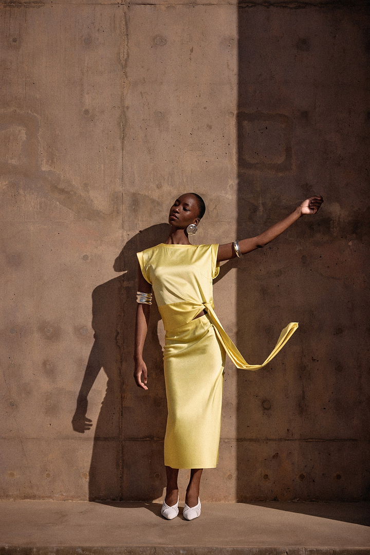 Silk Tie Top (Butter Yellow)