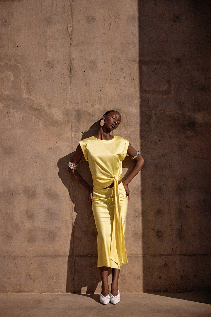 Silk Tie Top (Butter Yellow)