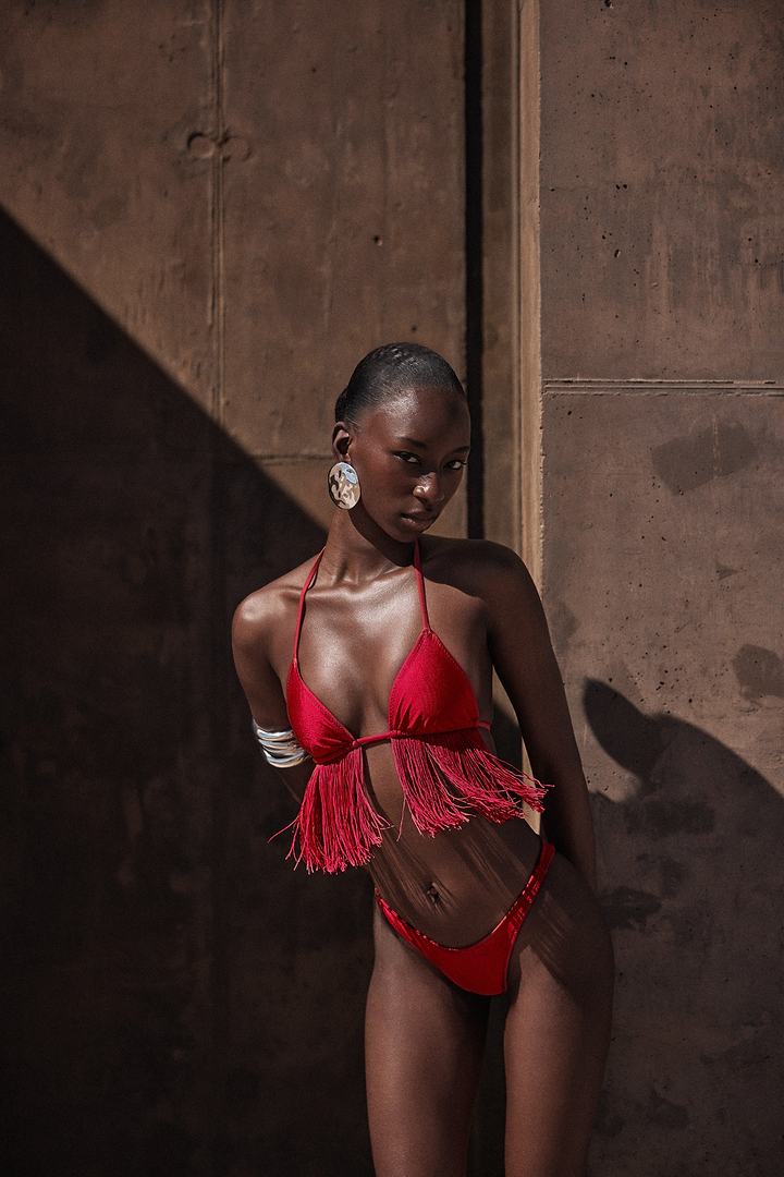 Fringe Triangle Top (Red)