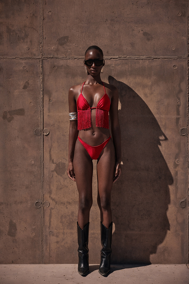 Fringe Triangle Top (Red)