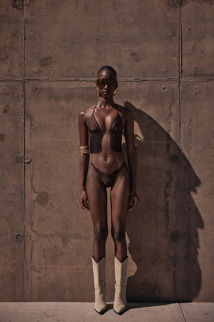 Fringe Triangle Top (Chocolate Brown)