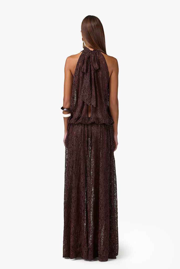 SAME Drop Waist Lace Gown | Chocolate Brown | Women's Gown M/L / Chocolate Brown SAME Drop Waist Lace Gown | Chocolate Brown | Women's Gown M/L / Chocolate Brown