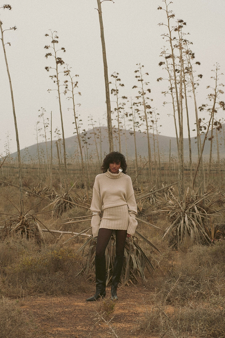 Knit Mini Dress (Taupe)