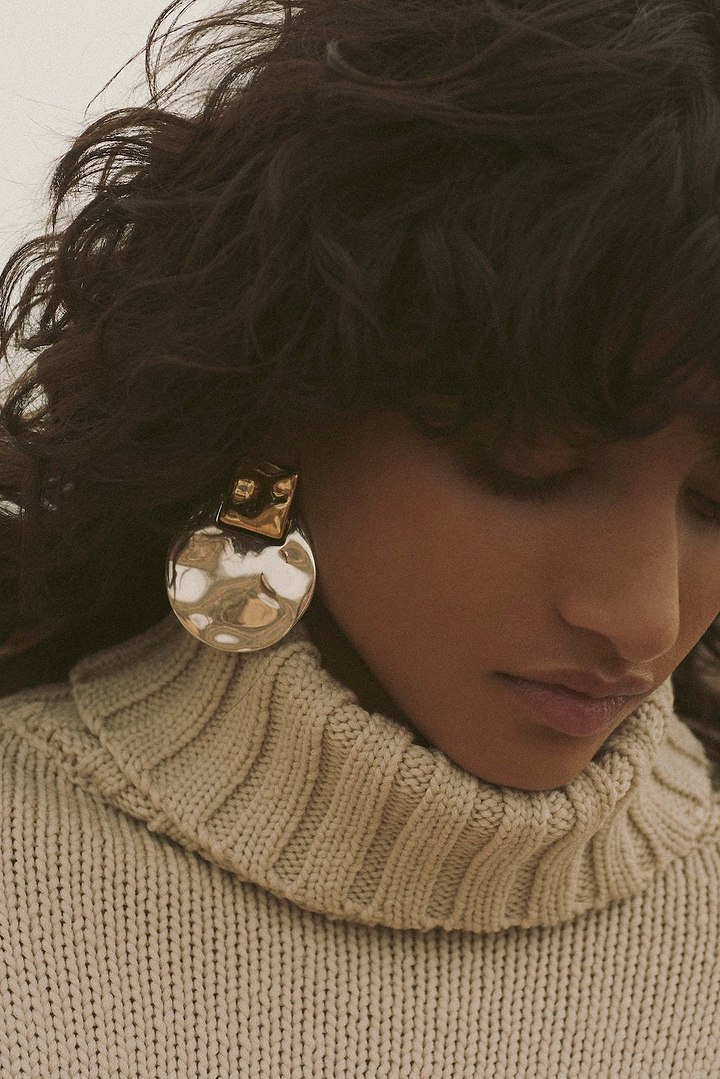 Hammer Two Tone Earring (Silver/Gold)