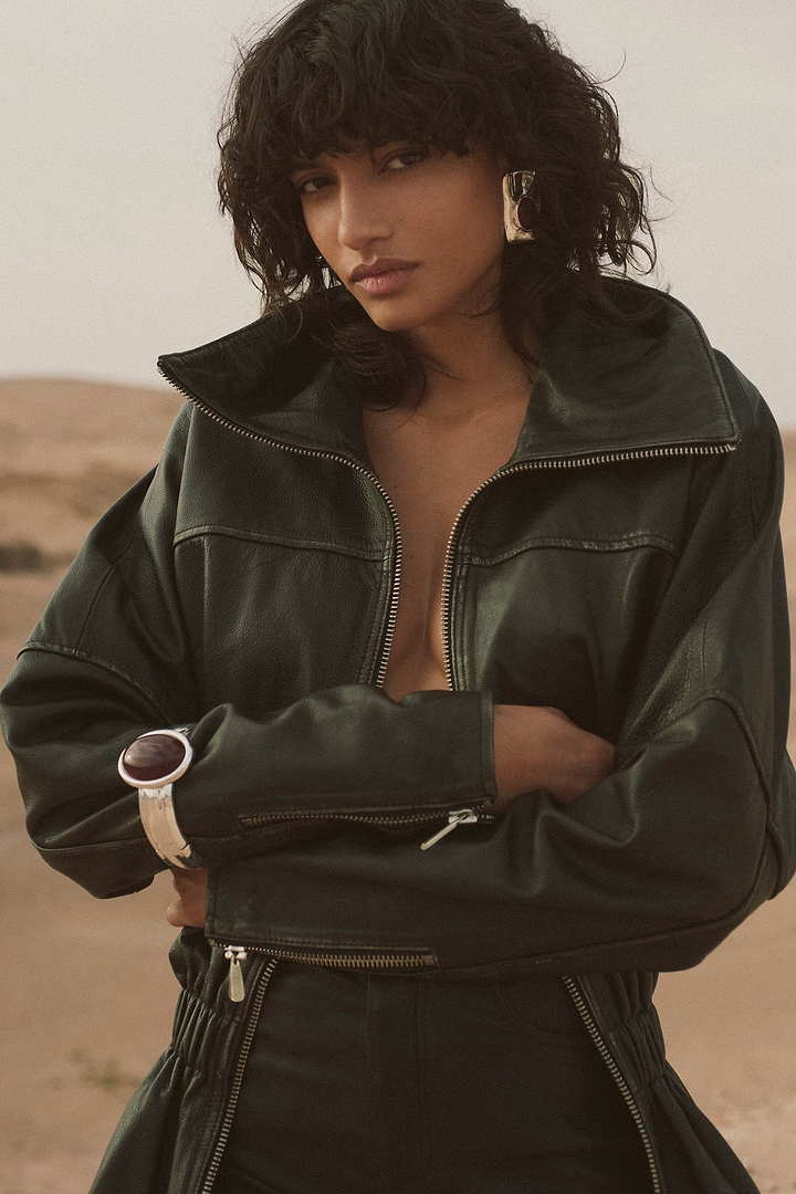 Stone Cuff (Silver/Oxblood)