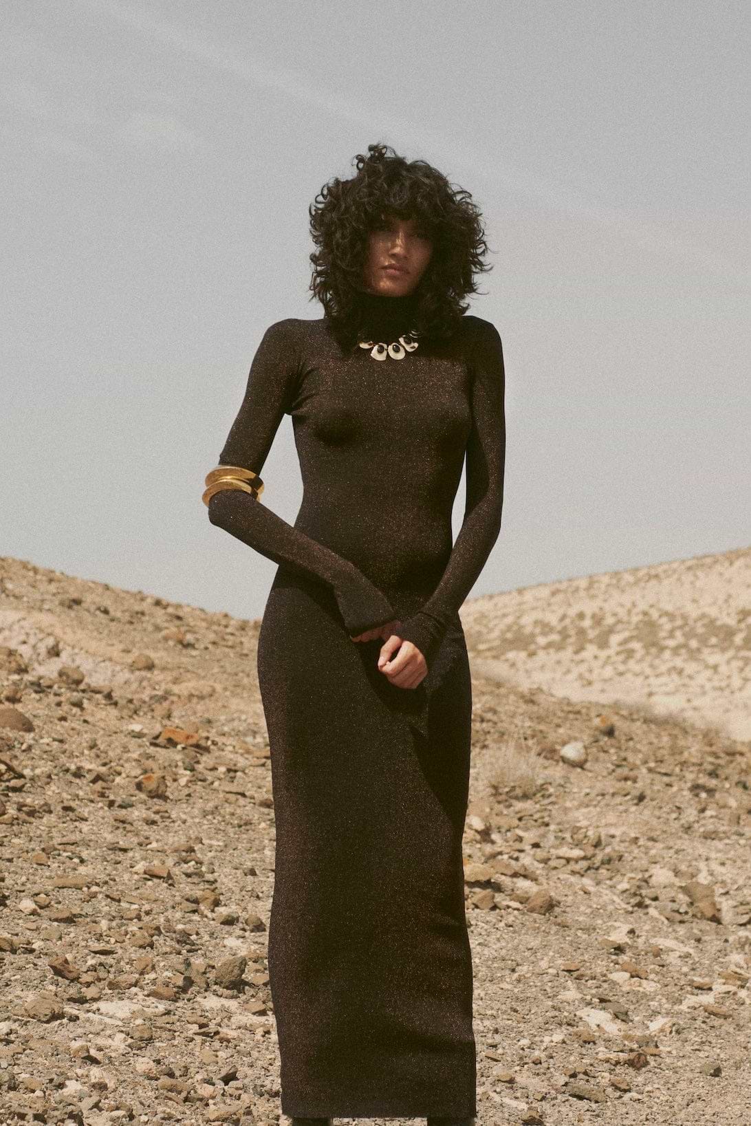SAME | Shimmer Mockneck Dress | Black | Women's Maxi Dress SAME | Shimmer Mockneck Dress | Black | Women's Maxi Dress