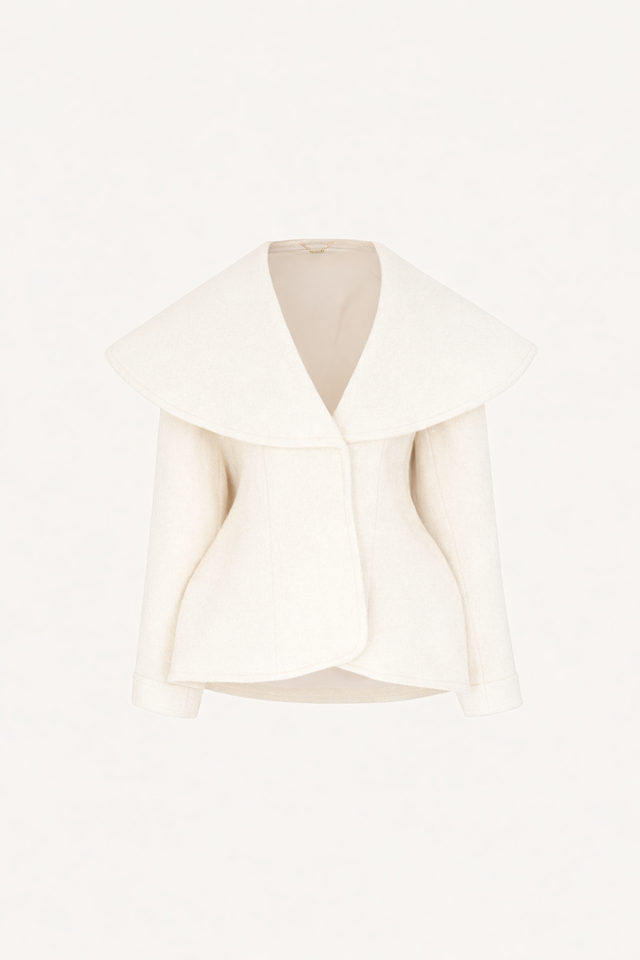 Short Wool Coat (Cream)