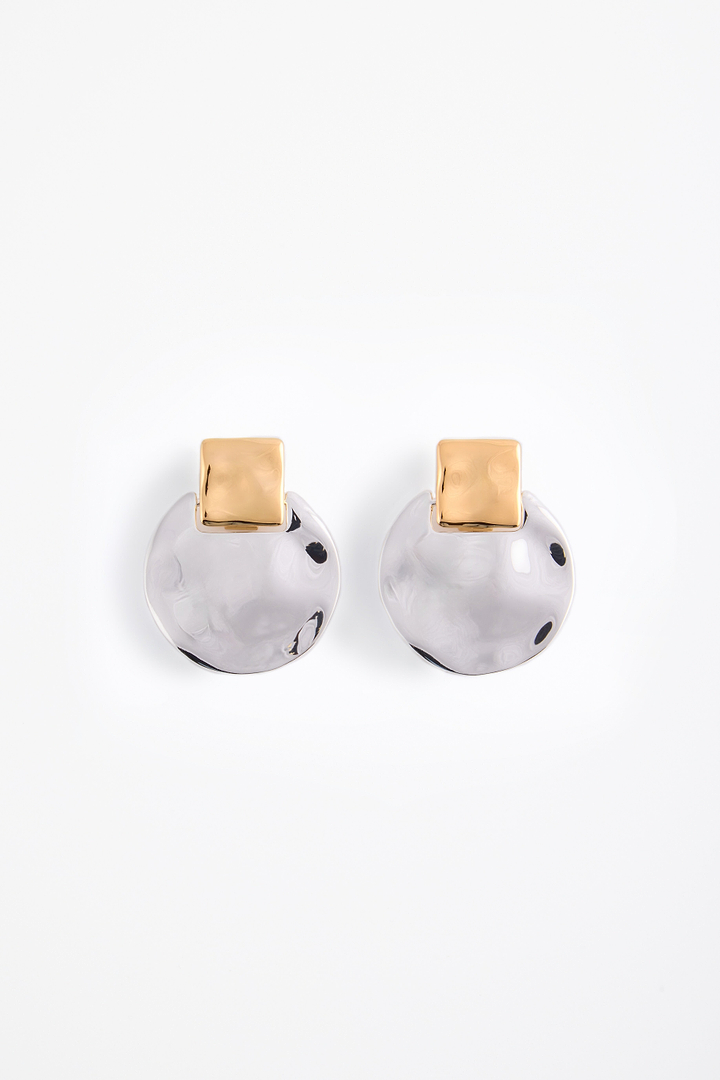 Hammer Two Tone Earring (Silver/Gold)