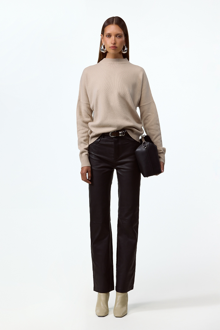 Lightweight Wool Sweater (Taupe)