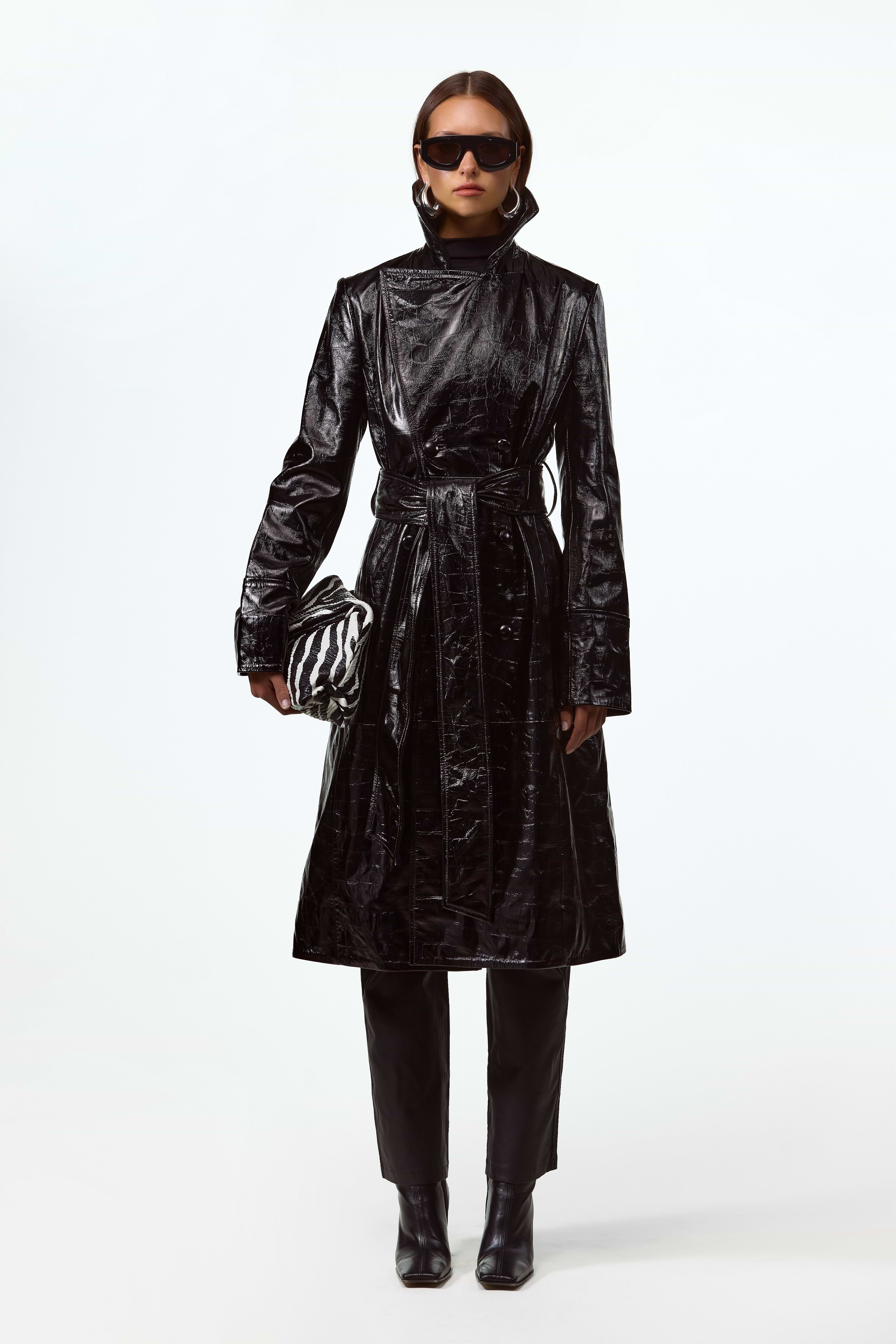 SAME | THE LEATHER TRENCH | Black | Women's Outerwear