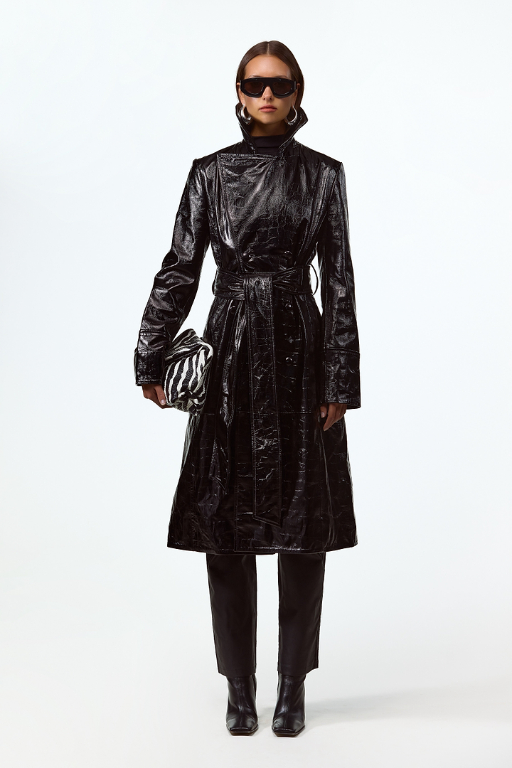 The Leather Trench (Black)