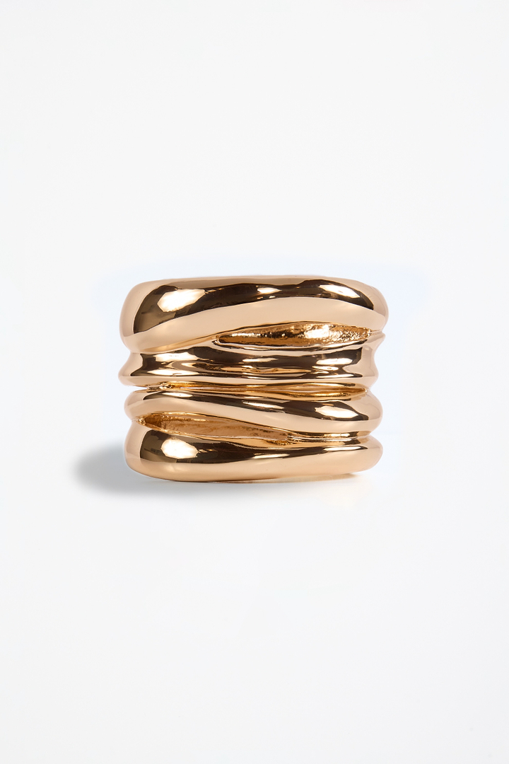 Layered Tower Bangle (Gold)