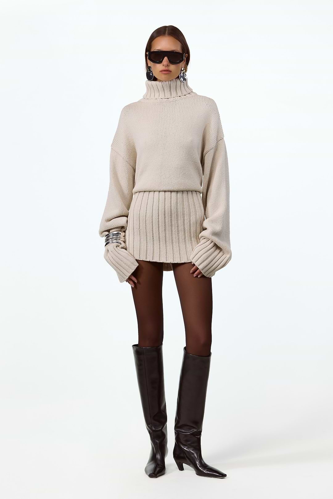 SAME | Knit Mini Dress | Taupe | Women's Dresses M / Taupe SAME | Knit Mini Dress | Taupe | Women's Dresses M / Taupe