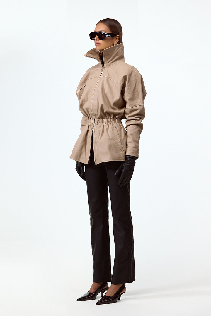 The Leather Parka (Taupe)