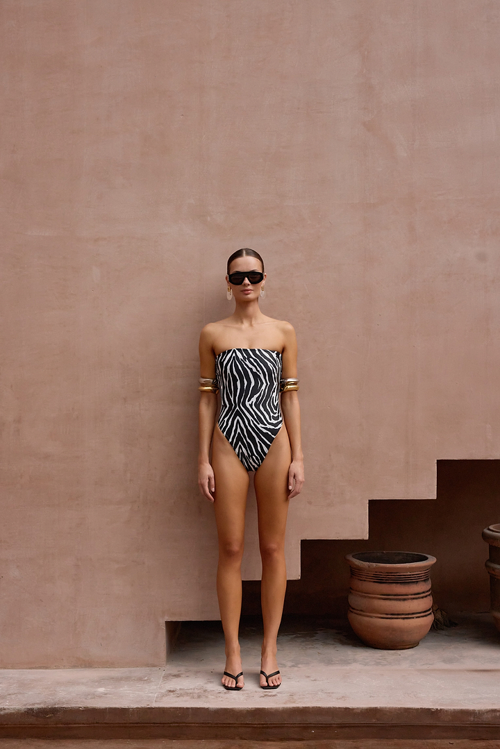 Strapless One Piece (Zebra)