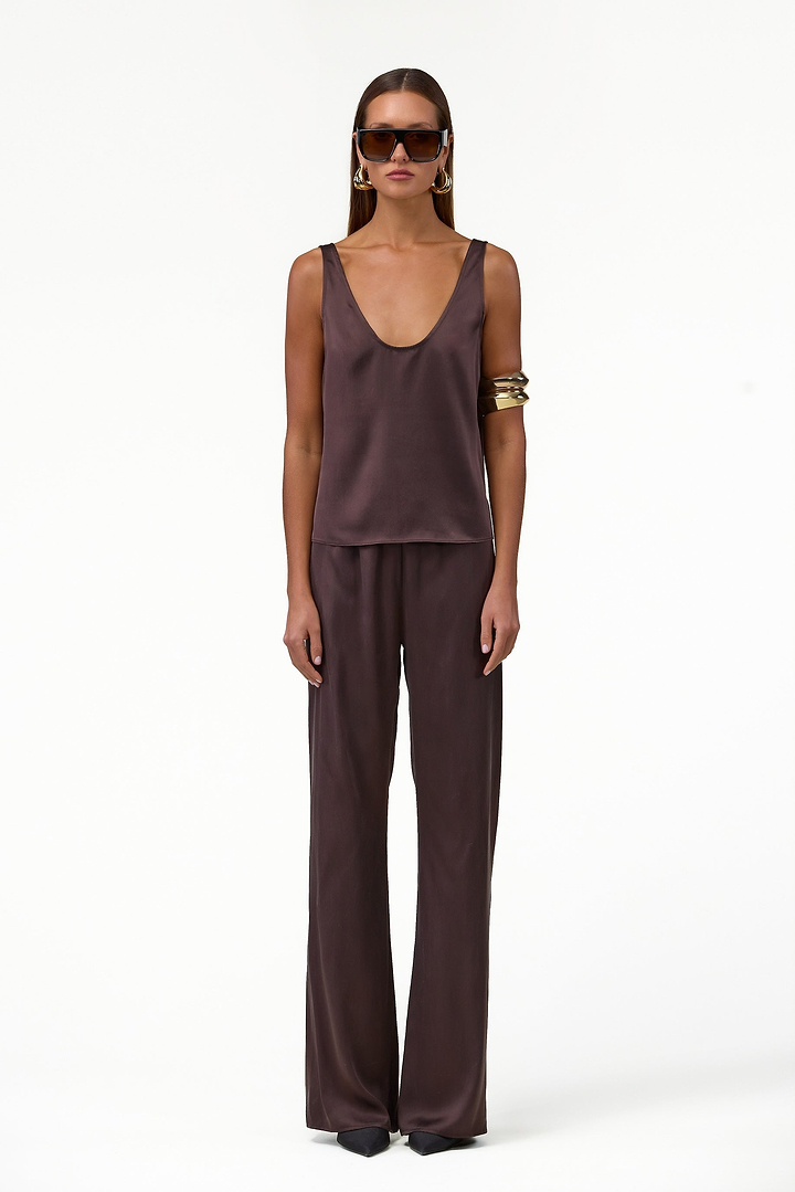 Silk Top (Chocolate Brown)