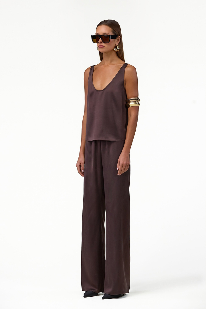Silk Top (Chocolate Brown)
