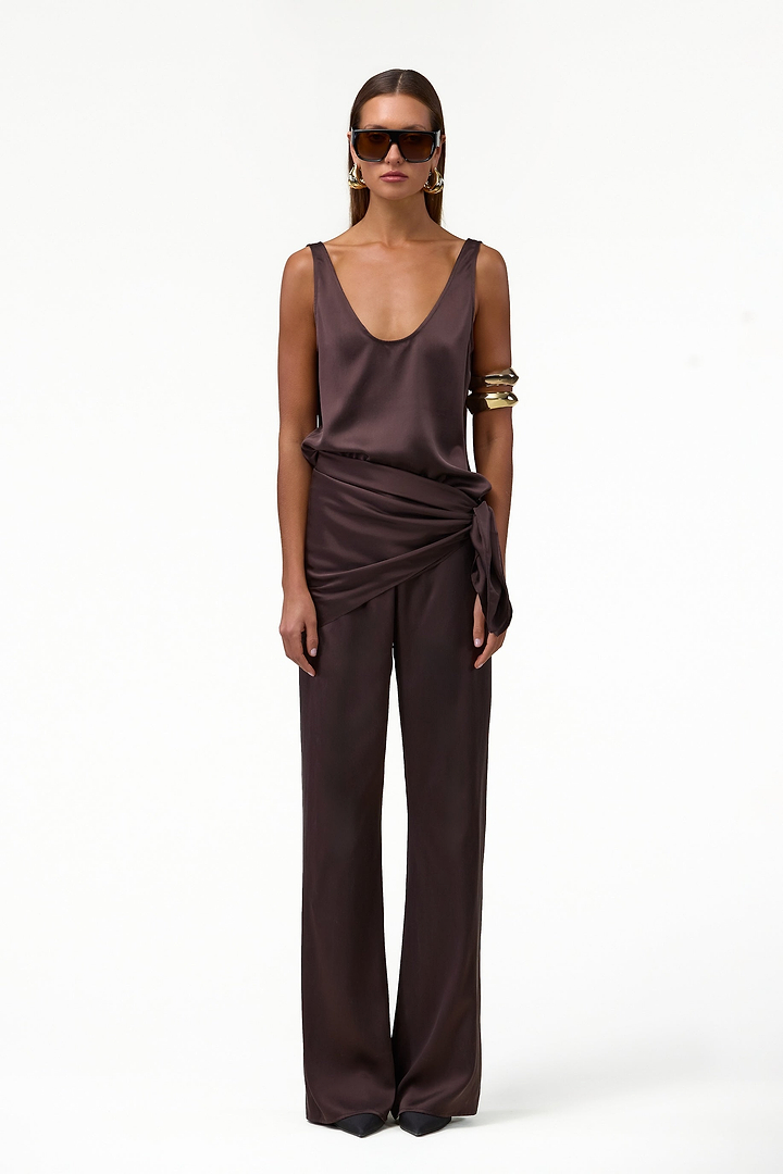 Silk Scarf (Chocolate Brown)