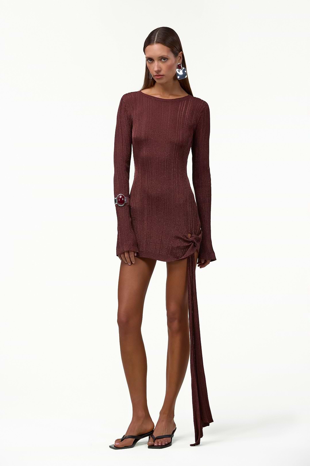 chocolate brown mini dress long sleeve boohoo Women's Tailored Long Sleeve Mini Dress