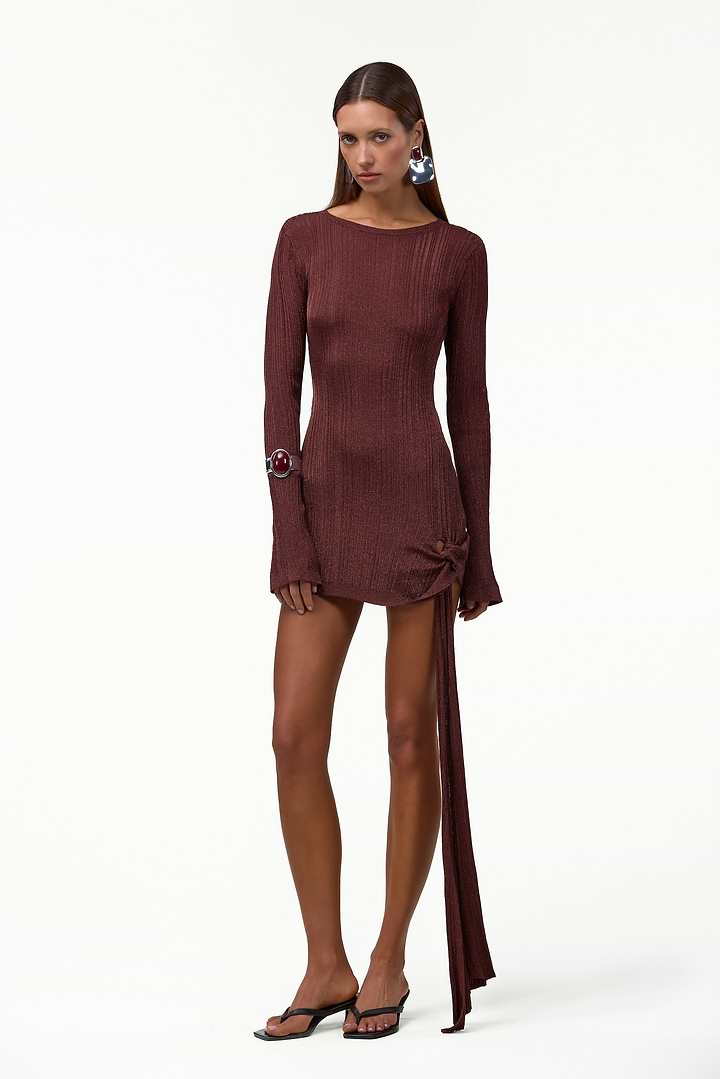 mini chocolate brown party dresses PrettyLittleThing Women's Satin Mini Dress in Chocolate