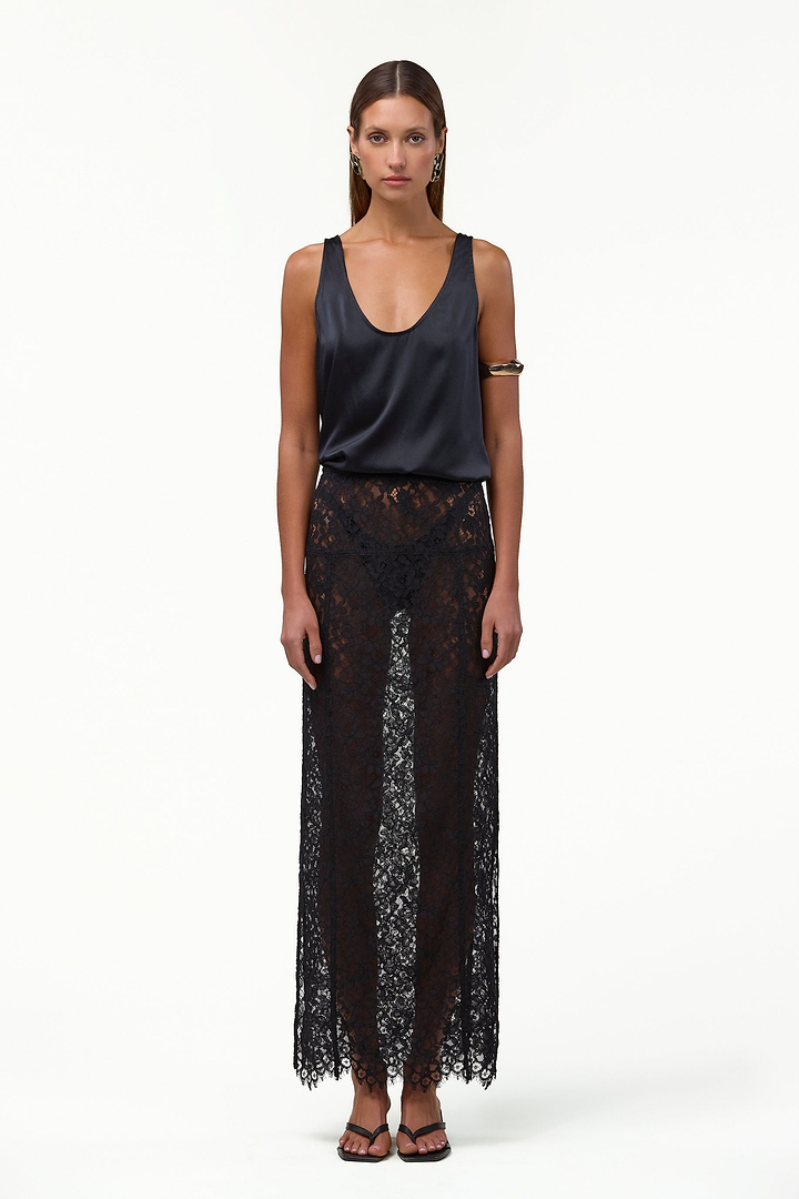 Lace Maxi Skirt (Black)