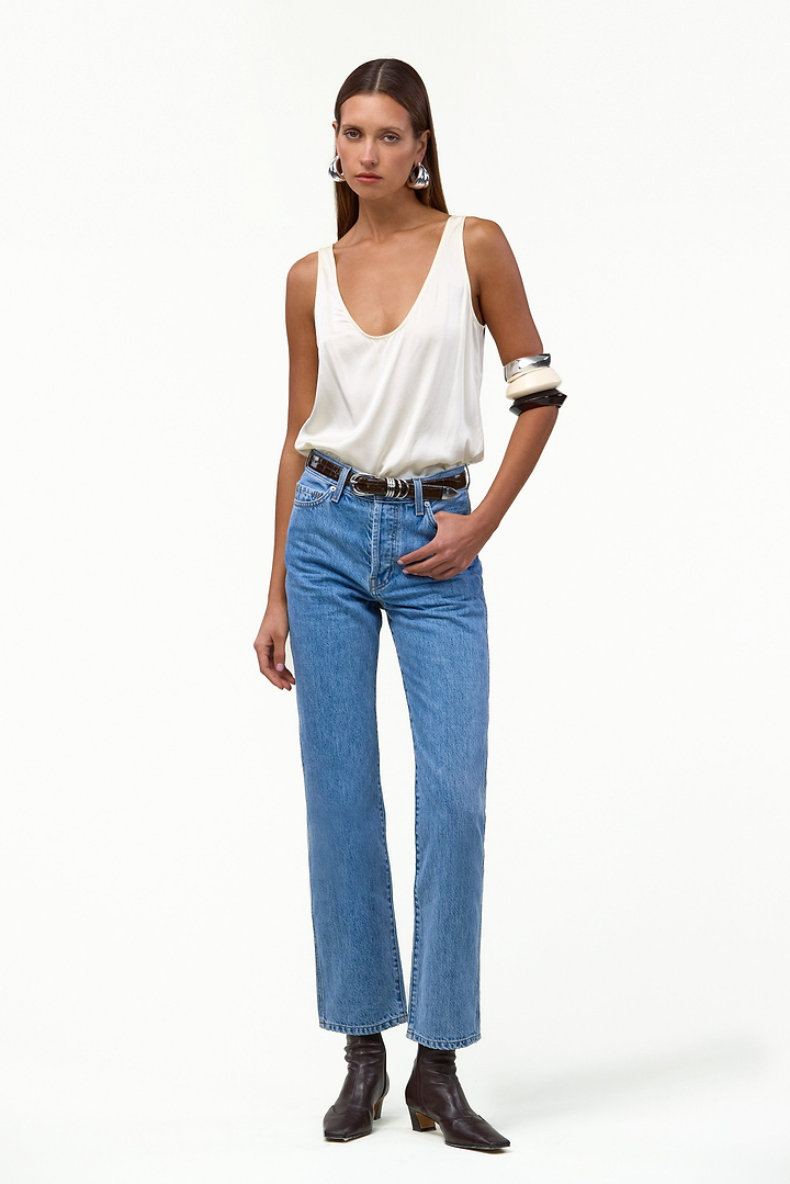 The Straight Ankle Jean (Classic Blue)