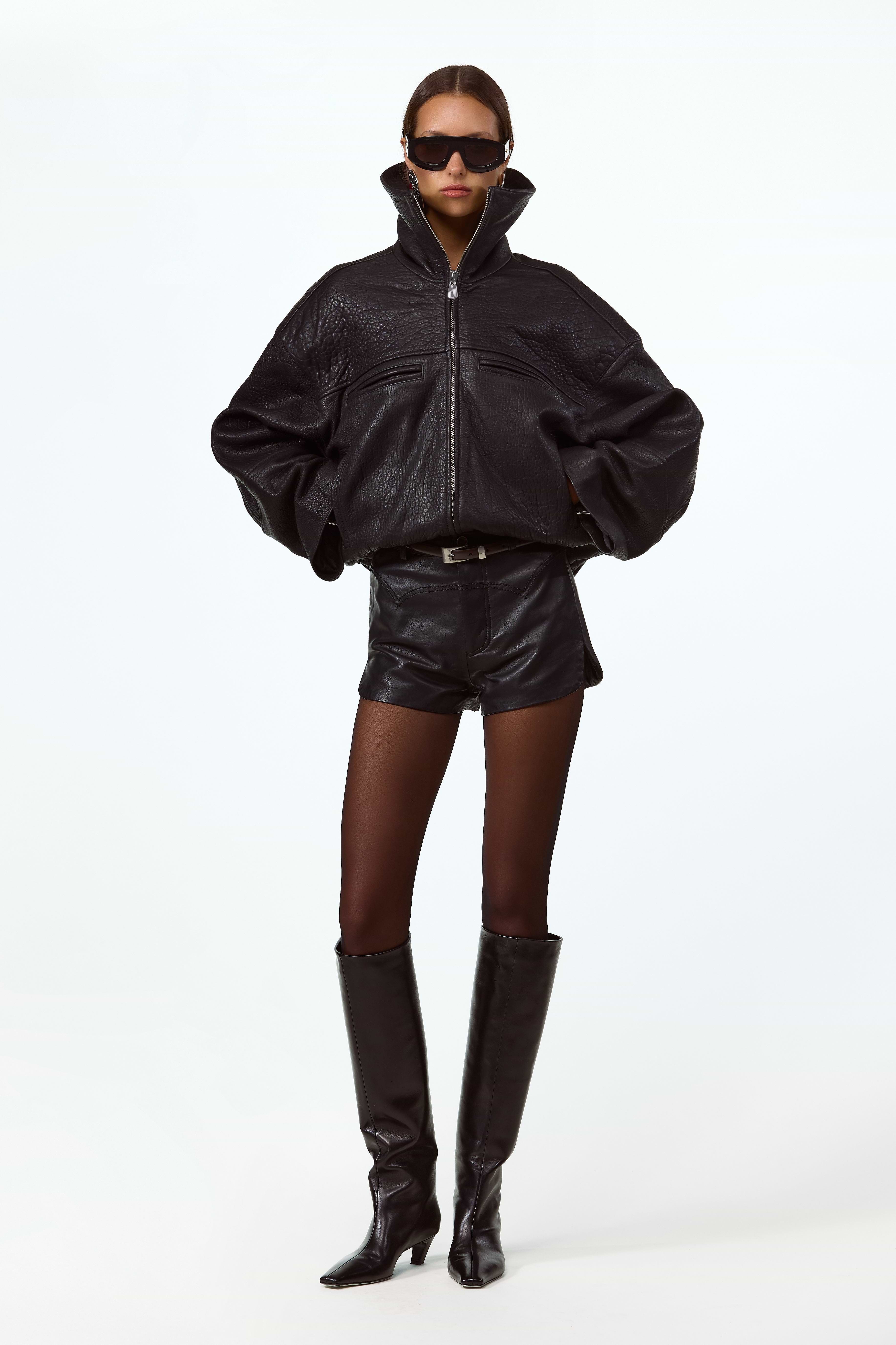 SAME | THE LEATHER BOMBER JACKET | Black | Women's Outerwear