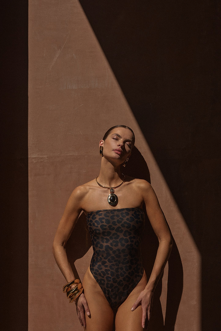 Strapless One Piece (Cheetah)