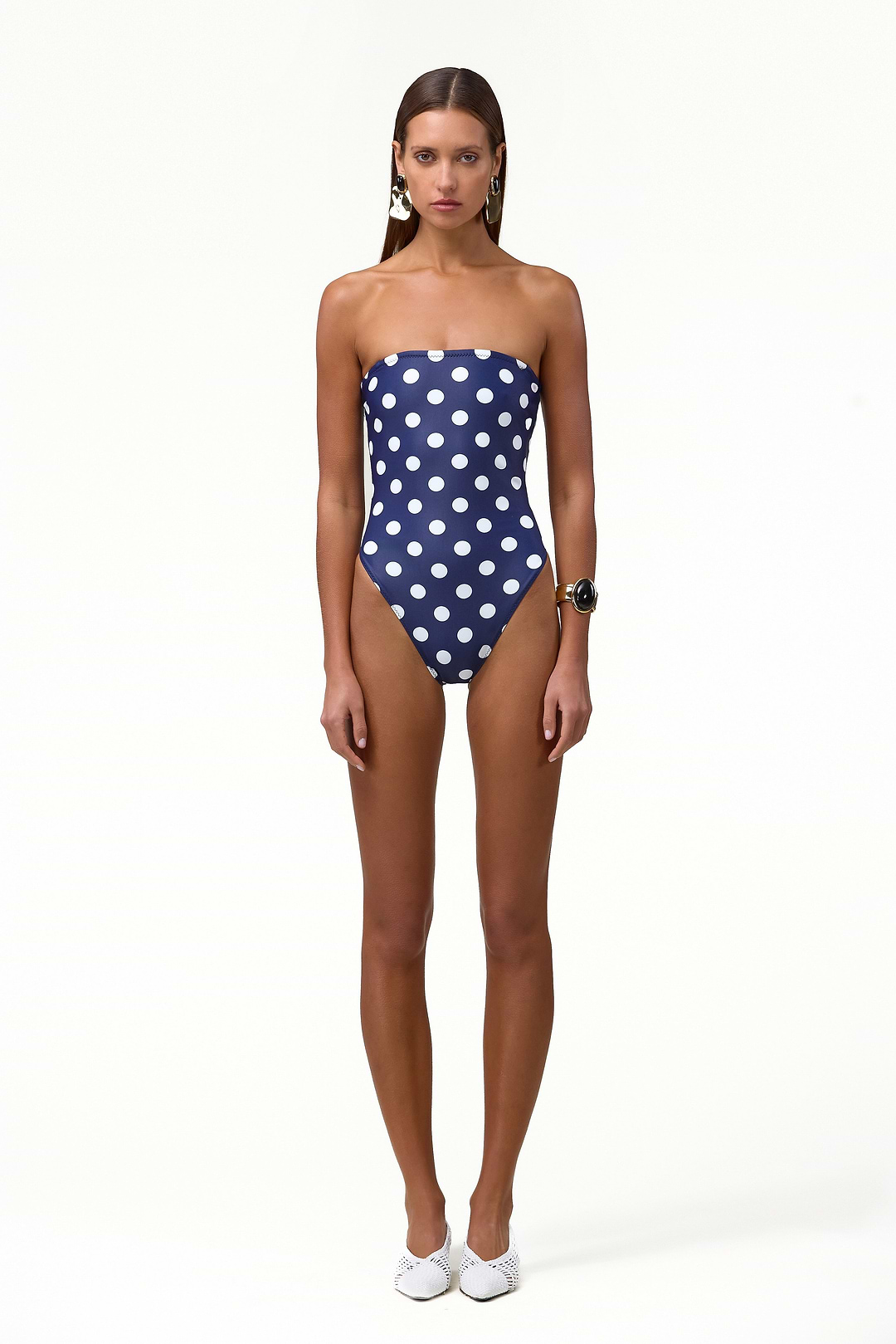 SAME Strapless One Piece | Navy/White Polka Dot XXS / Navy White Polka Dot SAME Strapless One Piece | Navy/White Polka Dot XXS / Navy White Polka Dot
