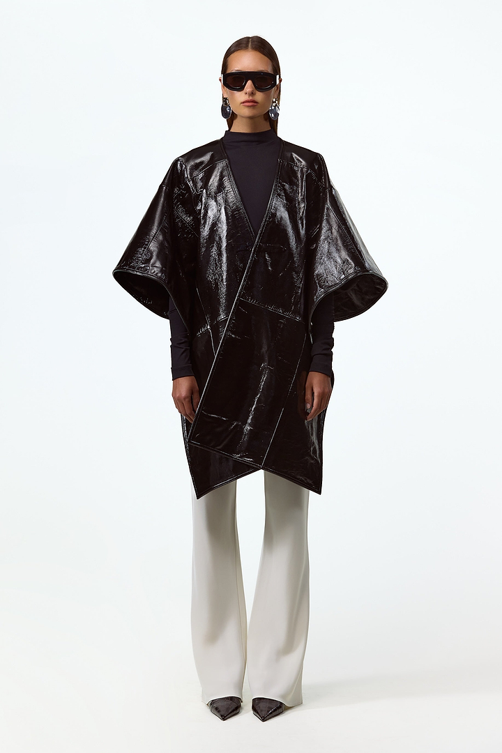 Leather Wrap Cape (Black)