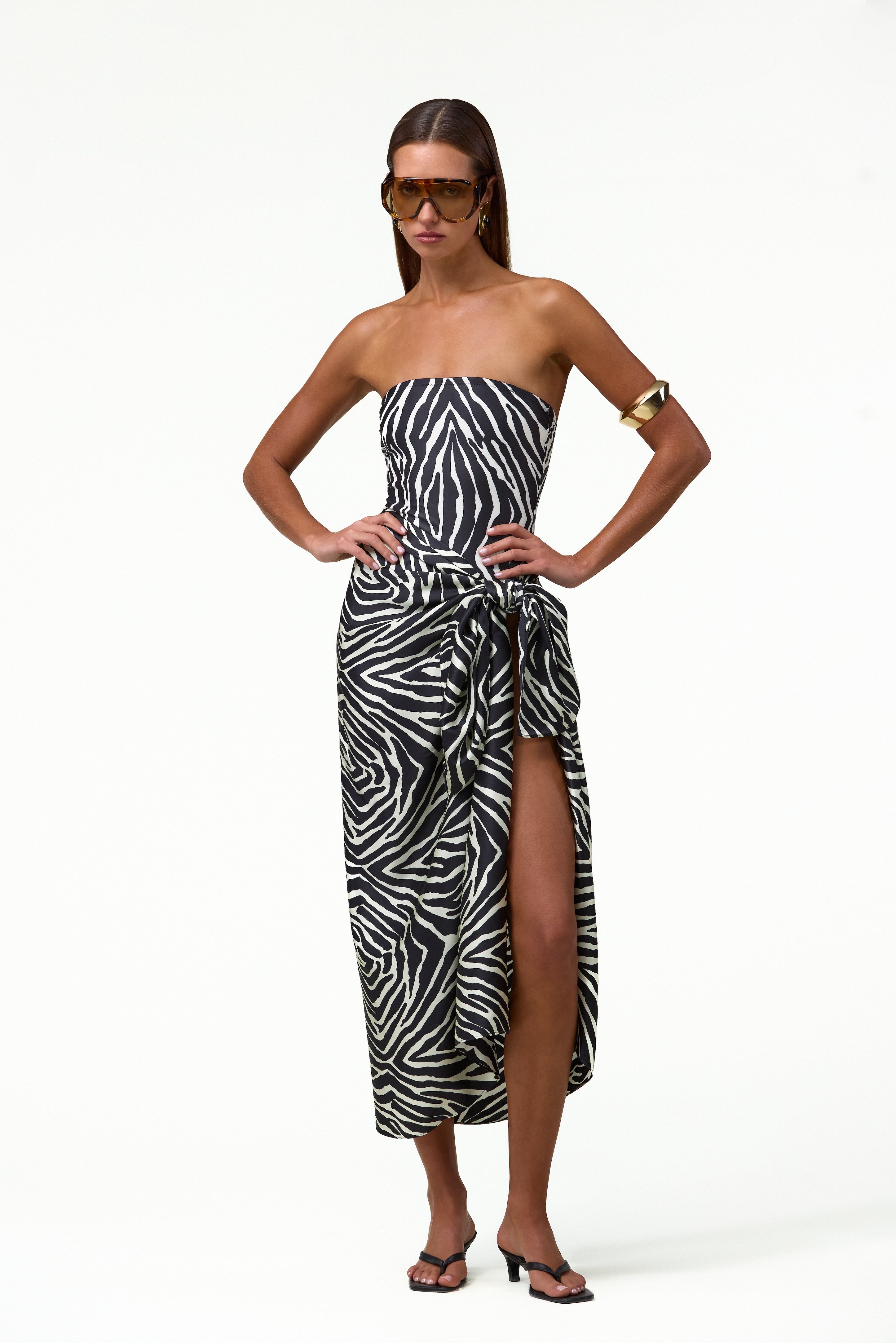 SAME Strapless One Piece | Zebra