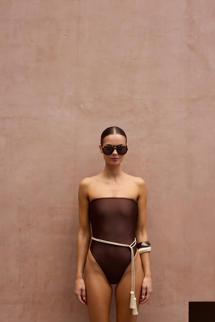 Strapless One Piece (Chocolate Brown)