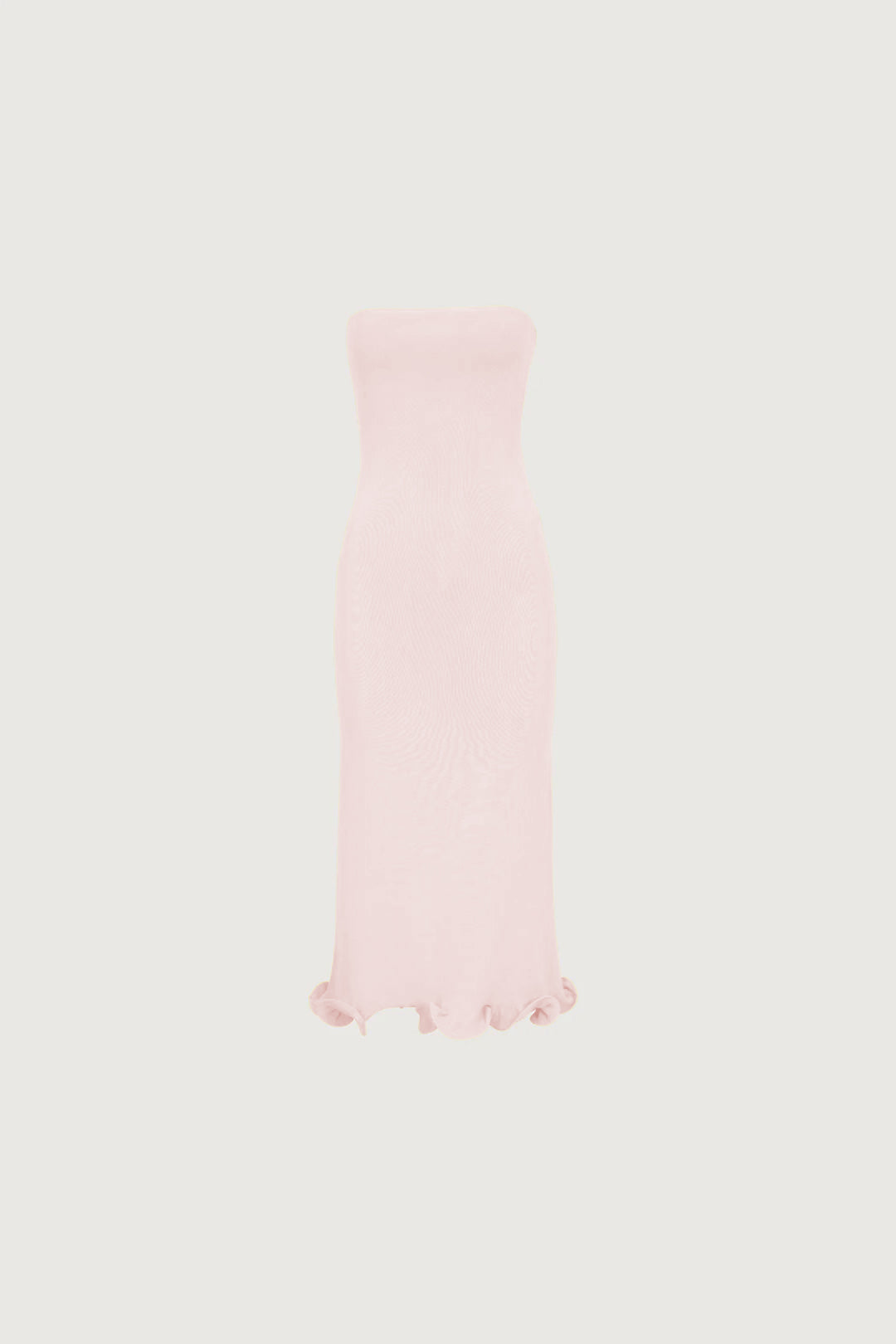Ruffle Hem Strapless Dress (Pale Pink)
