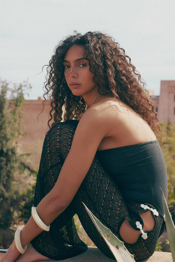 Knife Bangle Set (Bone/Brown Resin)