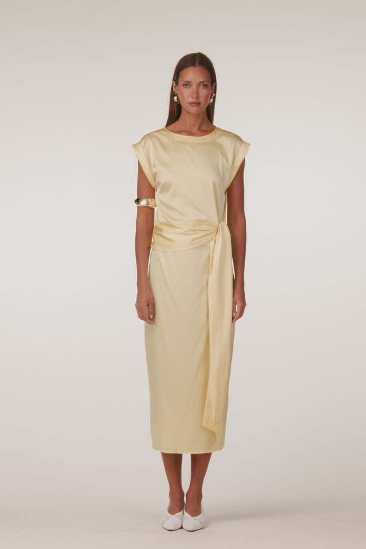 Silk Tie Top (Butter Yellow)