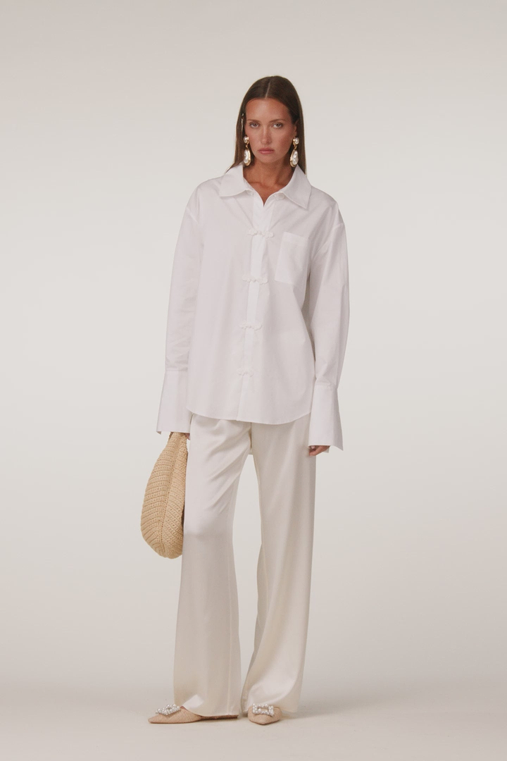 Oversized Poplin Shirt (White/White)