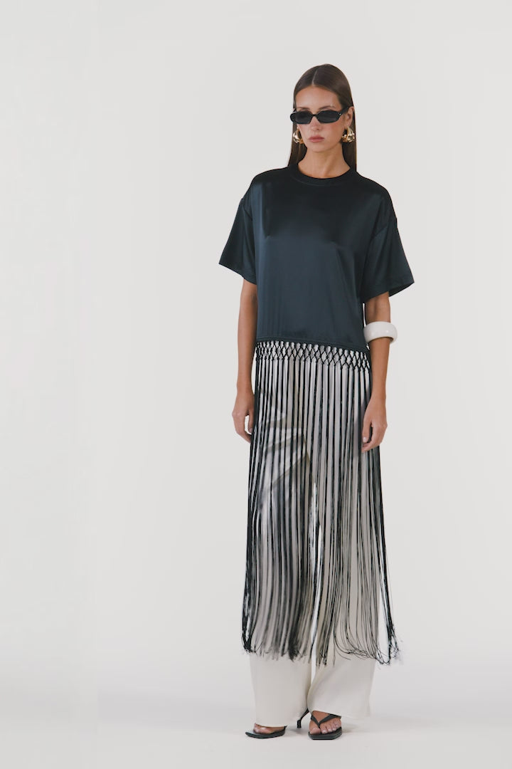 Silk Fringe Tee (Black)