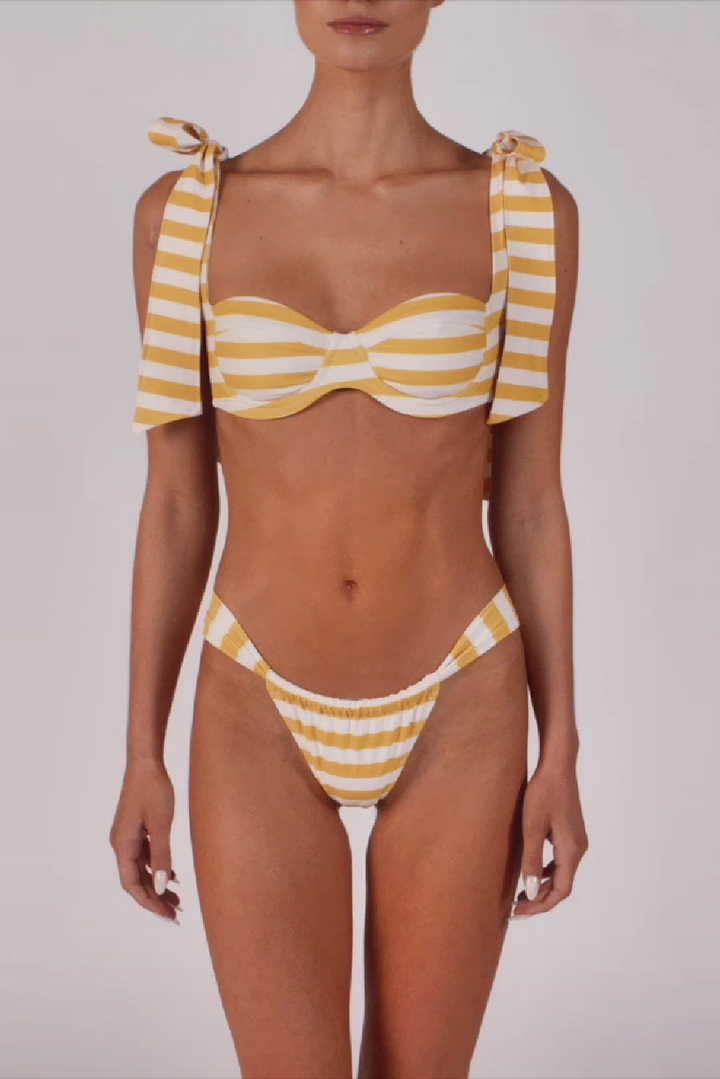 Ruched Bottom (Yellow Stripe)
