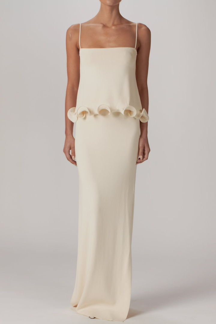 Ruffle Hem Tank Top (Cream)