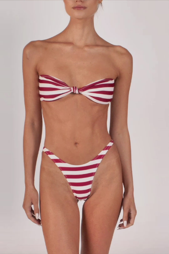 90s Bottom (Burgundy Stripe)