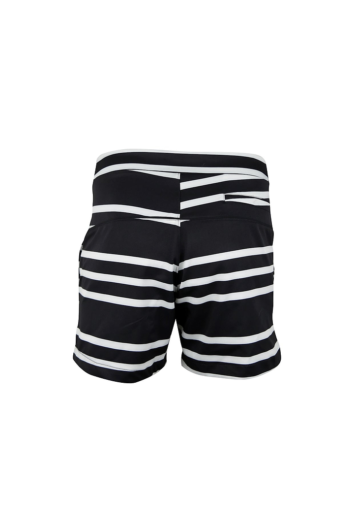 5" Swim Trunks (Black Cream Stripe)