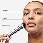 CurrentBody RF device highlighting three energy levels, five-minute treatments, and Skin Sense Technology