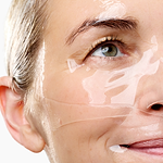 Woman wearing the CurrentBody Skin Hydrogel Face Mask