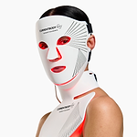 Woman wearing the CurrentBody Skin Series 2 LED Face & Neck Kit