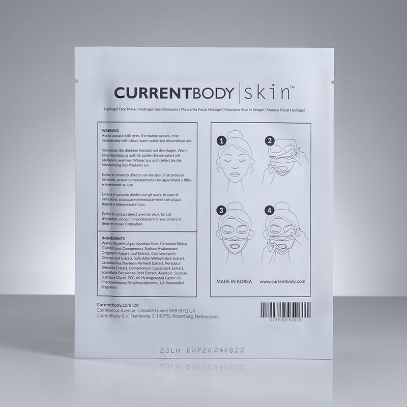 CurrentBody Skin LED Light Therapy Mask + Hydrogel Mask (10 Pack)
