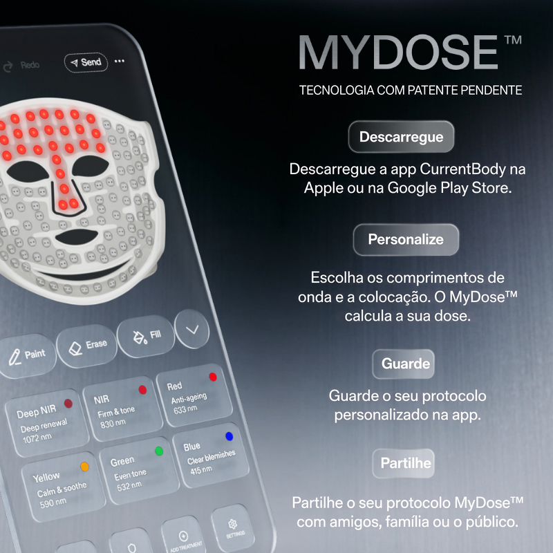 CurrentBody Skin Máscara Facial LED com Terapia de Luz Vermelha: Série 3