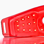 Close up of LED eye mask with lights on