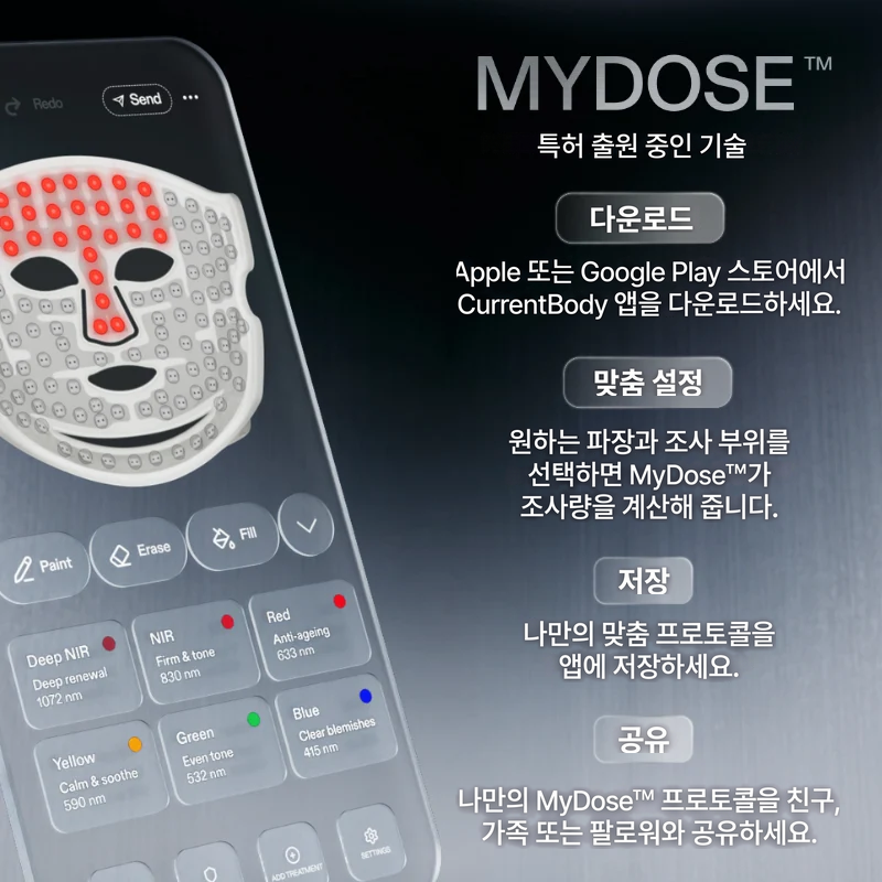 커런트바디 스킨 LED 페이스 & 넥 마스크 세트: 3세대